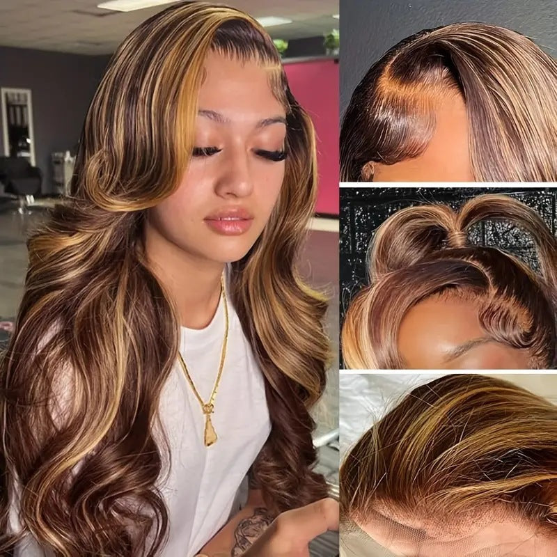 Cross border fashion front lace 13 * 4 lace wig popular in Africa, big wave long curly hair synthetic full head set wig