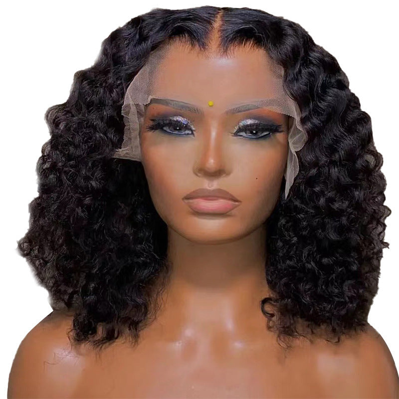 New European and American lace wig cross-border short roll lace African explosive head synthetic wig headband