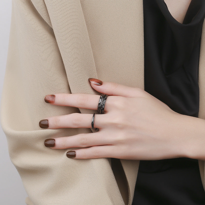 Black Versatile Narrow Original Open Ring