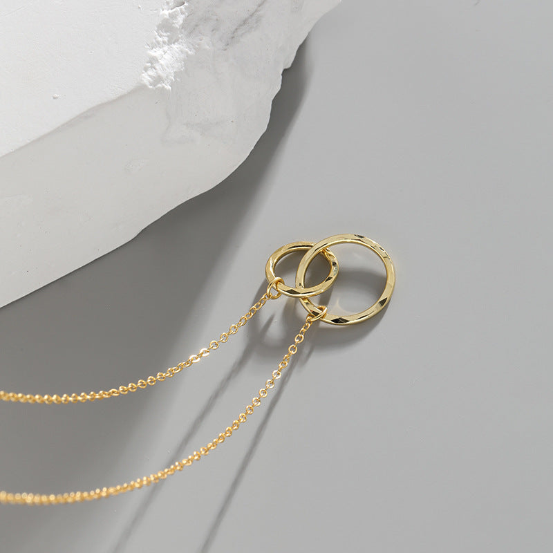 Ins minimalist irregular double ring necklace