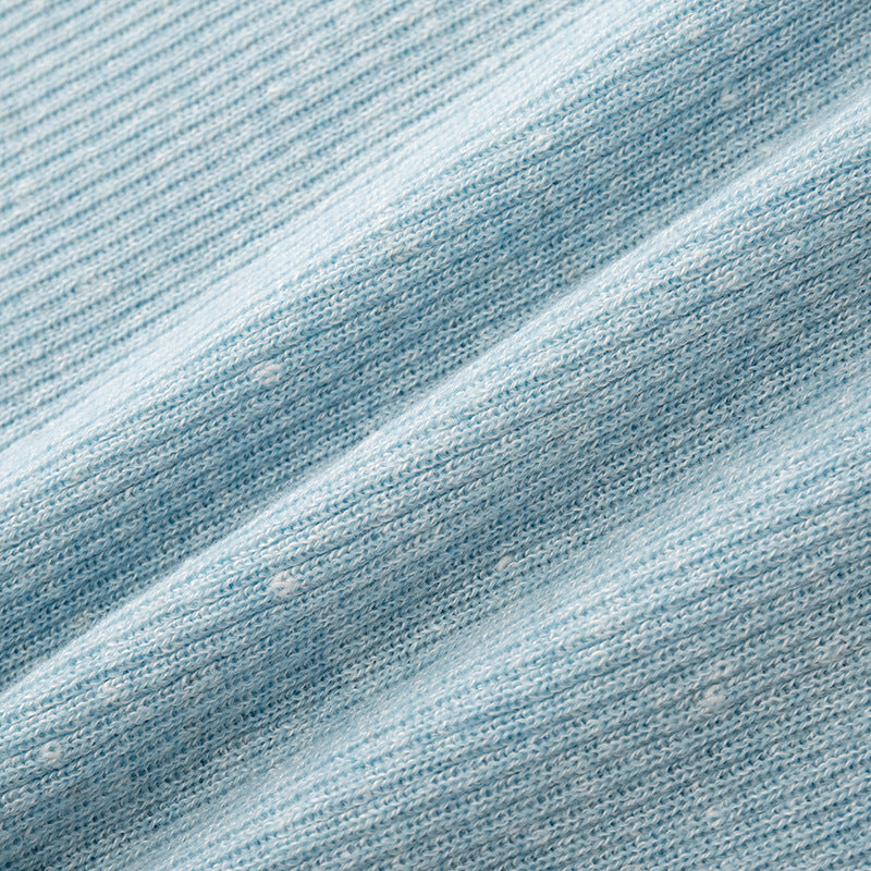 Stylish knitted sweater with fringes, sleeveless, French fashion round neckline