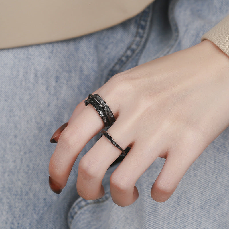 Black Versatile Narrow Original Open Ring