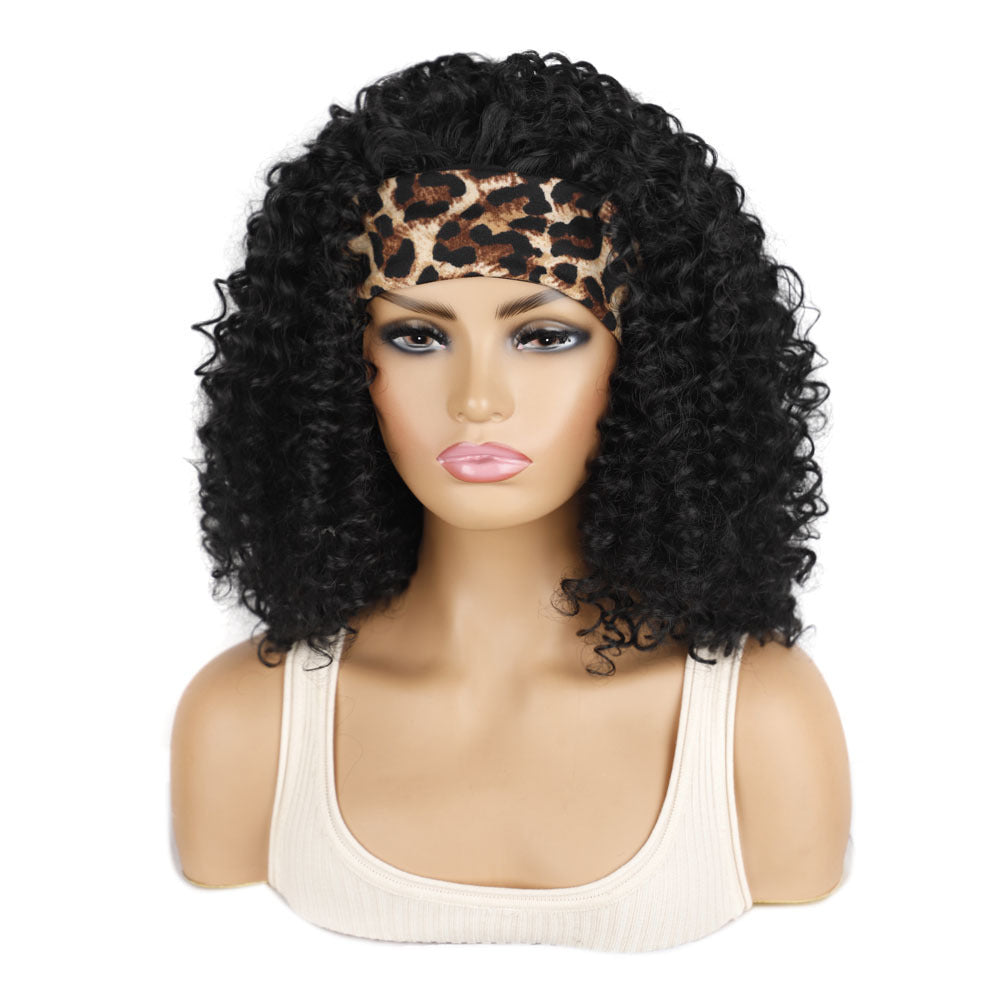 Ice silk hairbands, wigs, headgear, African women's short curly hair, deep wave wigs, factory direct sales, wholesale