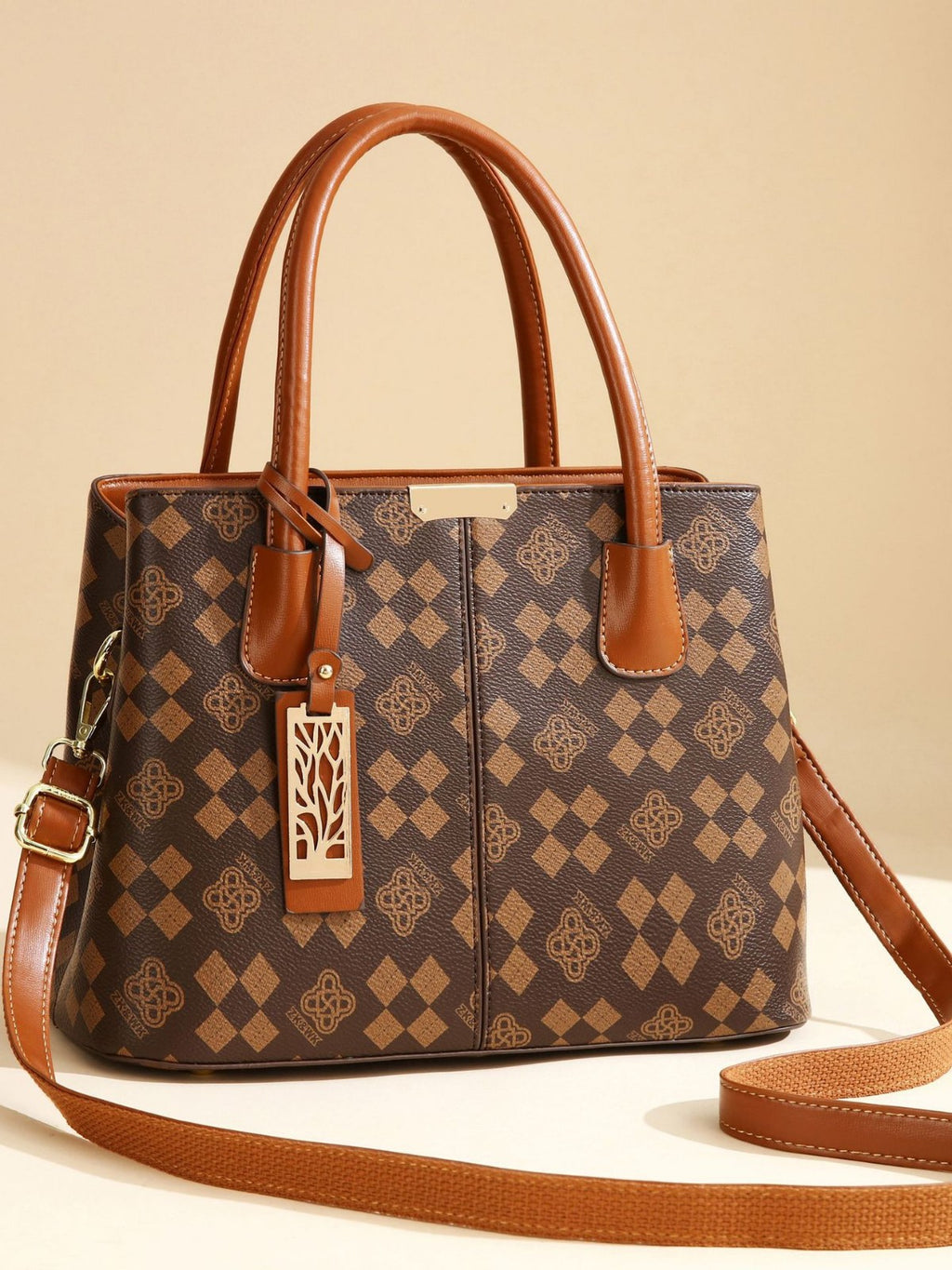 Light luxury contrasting color bag for women 2024 hot item, simple and large capacity trendy and fashionable printed handbag for mothers, foreign trade bag