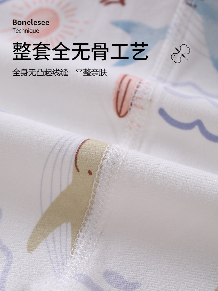 Children's autumn clothes, autumn pants, pure cotton A-class spring and autumn baby split clothes, baby pajamas, home clothes, underwear set