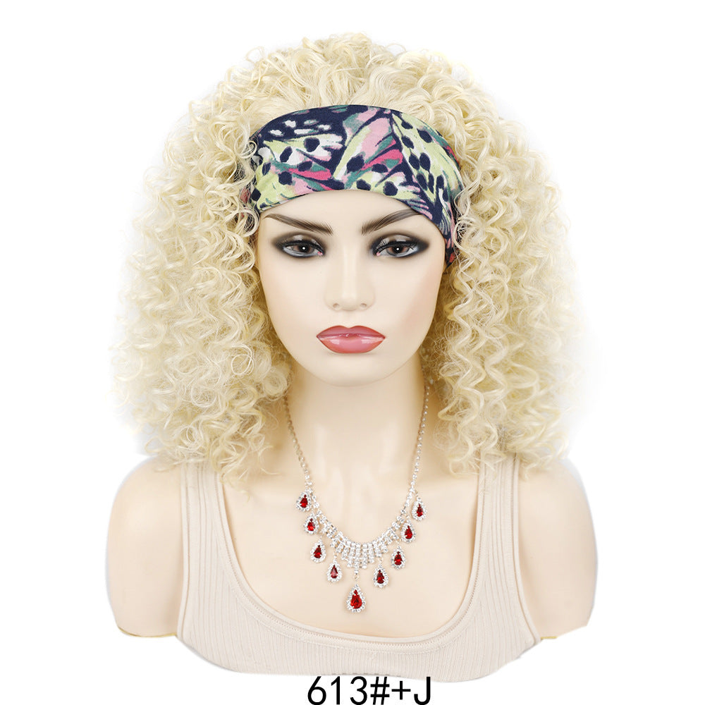Ice silk hairbands, wigs, headgear, African women's short curly hair, deep wave wigs, factory direct sales, wholesale