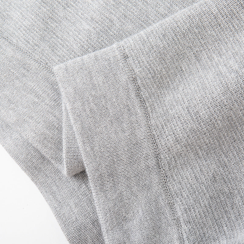 Stylish, high-quality, casual knit pants with a high waist and straight leg