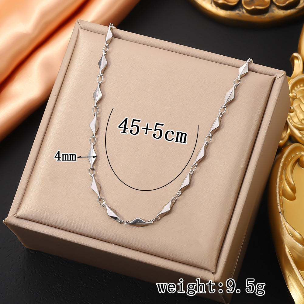 Stainless steel ingot chain necklace, hot selling cross-border in Europe and America, women's collarbone chain, chain plated with 18K real gold titanium steel bracelet