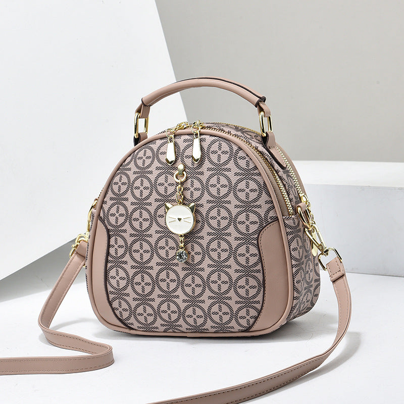 This year's popular Western style large capacity small round bag 2025 new niche style single shoulder diagonal cross bag Korean version trendy bag