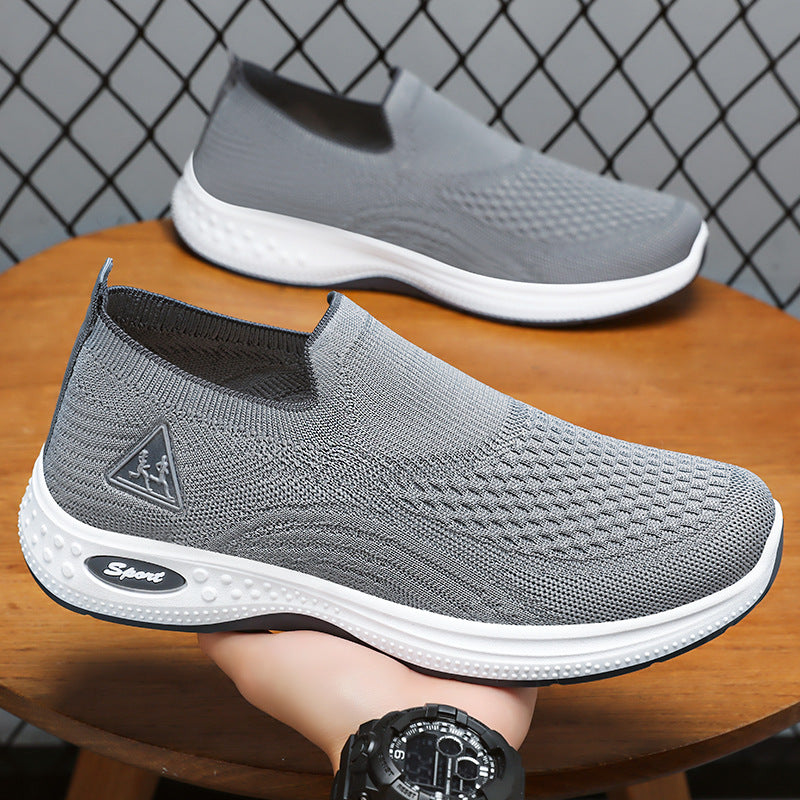 Men's shoes autumn new breathable single shoes versatile and comfortable mesh old Beijing men's cloth shoes soft sole not stuffy feet dad shoes