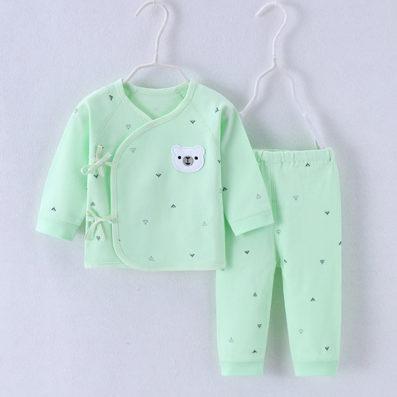 Baby clothes, spring and autumn clothes, newborn 0-3 months, pure cotton boneless monk clothes, pajamas, baby underwear set, baby