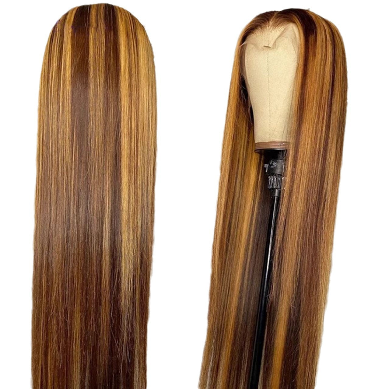 Wig Cross border synthetic long straight hair from Europe and America, lace dyed straight hair, new long curly hair, multi-color dyed wig