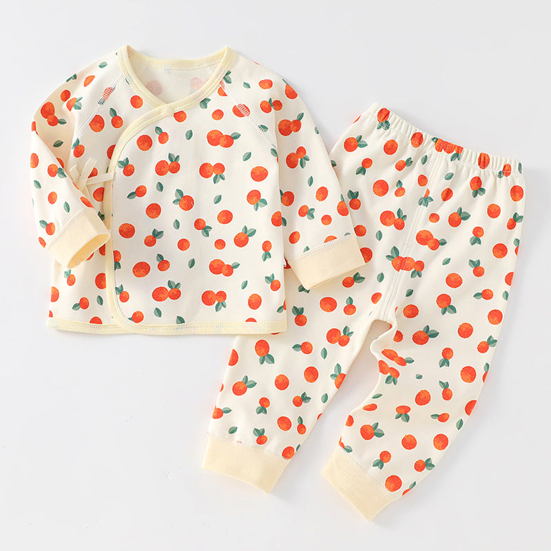 Baby underwear pure cotton spring and autumn newborn clothes baby autumn clothes autumn pants A-class monk clothes lace up underwear set