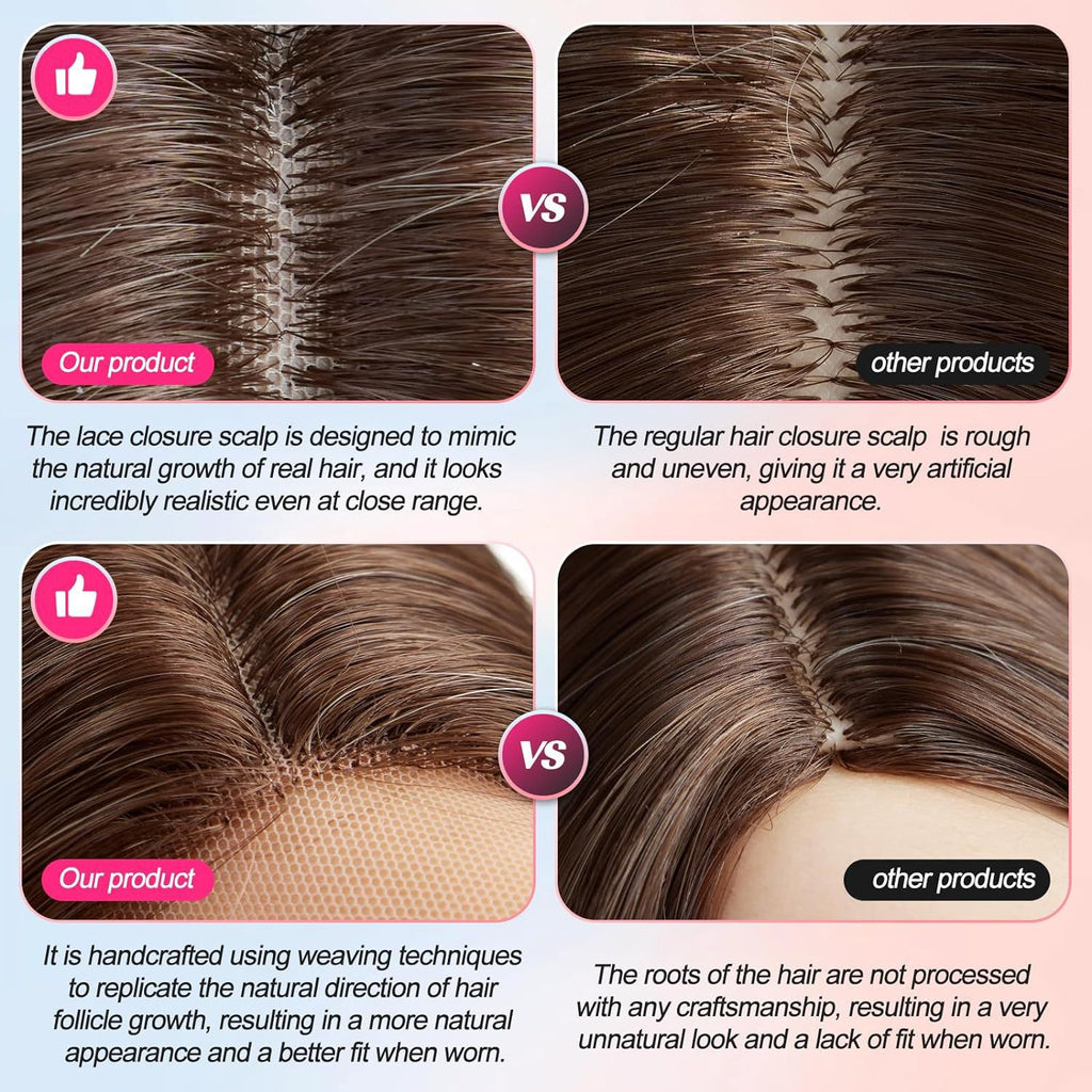 Amazon's new wig for women in Europe and America, front lace synthetic headband, small lace, medium split, long curly hair wigs