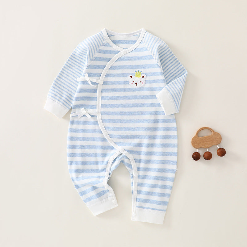 Newborn clothes, baby jumpsuit, spring and autumn A-class pure cotton baby butterfly clothes, monk clothes, Anyang baby clothes