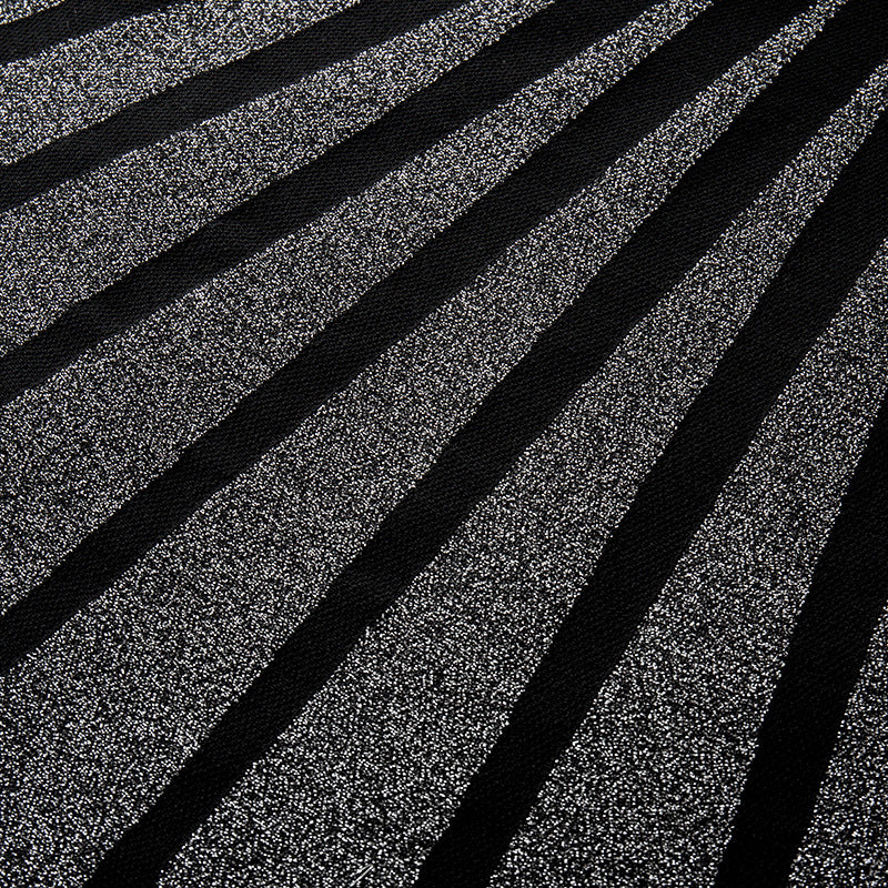 Short sleeveless dress with French elegance, square neckline, defined waist, and high-quality Jacquard knit fabric