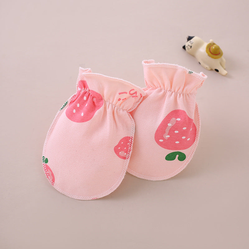Baby scratch resistant gloves made of pure cotton and bite resistant gloves for newborns, baby gloves for 0-3 months, hand protection