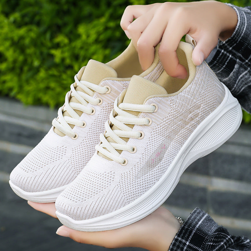 Women's Autumn New Cross border Wholesale Casual Soft soled Sports Shoes Breathable Single Shoes Mesh Shoes Thick soled Running Shoes