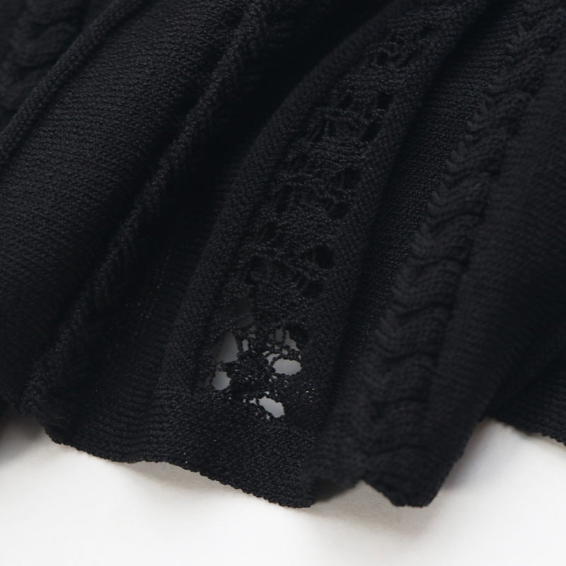 Classic knit dress with drawstrings, round neckline, and high-quality sleeveless design