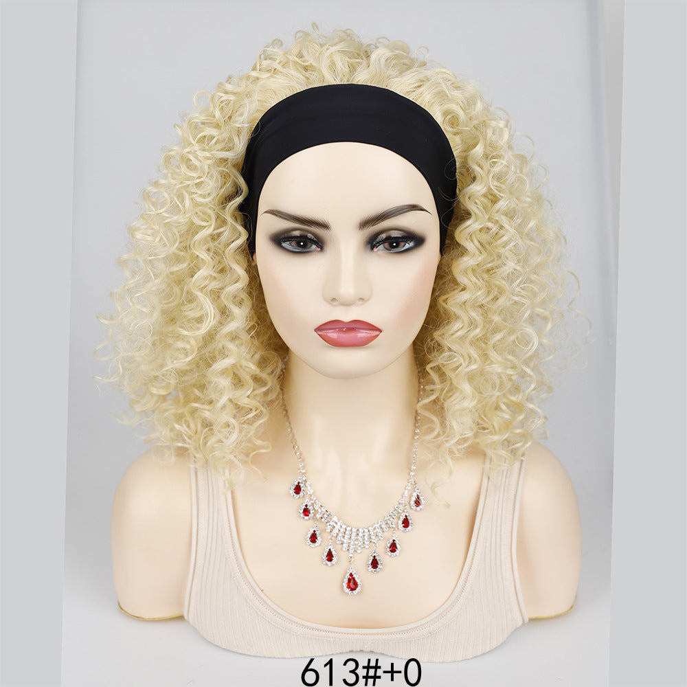 Ice silk hairbands, wigs, headgear, African women's short curly hair, deep wave wigs, factory direct sales, wholesale