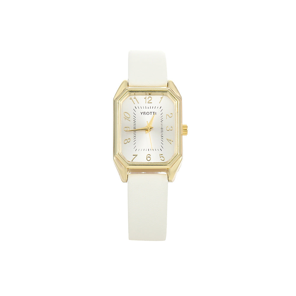 New Square Roman Watch Gemstone Bracelet Set Square Belt Watch+Square Gemstone Bracelet Set