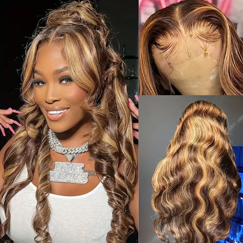 Cross border fashion front lace 13 * 4 lace wig popular in Africa, big wave long curly hair synthetic full head set wig