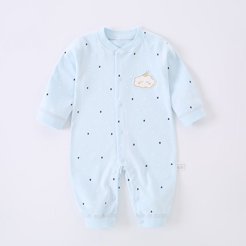 Spring and Autumn boneless newborn clothes, short sleeved pure cotton underwear, pajamas, climbing clothes, long sleeved comfortable new style