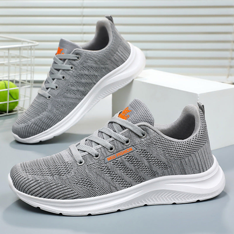 Men's 2025 Autumn New Running Shoes Cross border Wholesale Single Shoes Korean Edition Soft soled Breathable Mesh Sports Shoes
