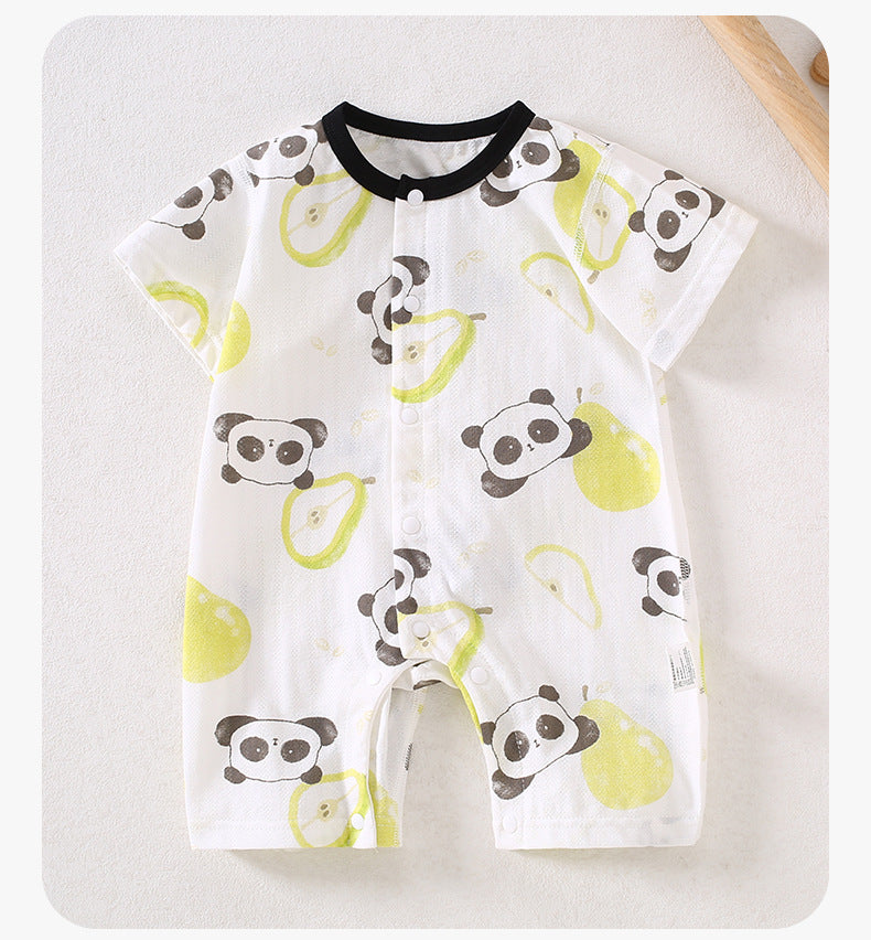 Baby jumpsuit Class A pure cotton summer thin style newborn baby clothes Ha Yi crawling clothes Anyang baby children's clothing