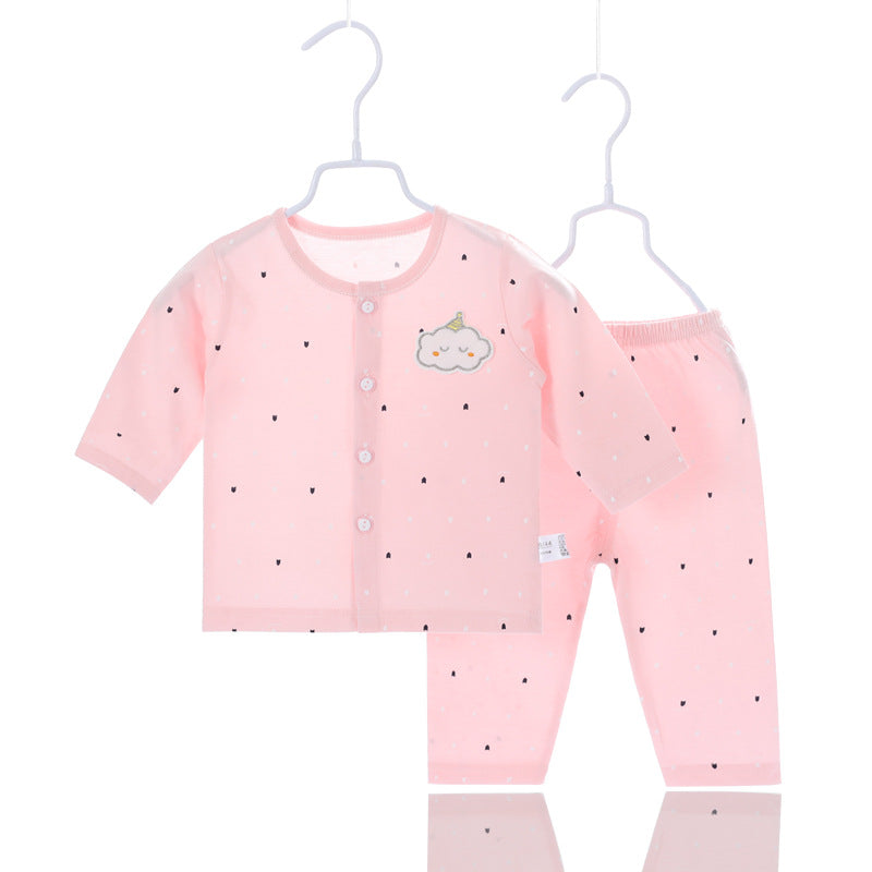 Summer baby underwear, pure cotton air-conditioned clothing, newborn underwear, baby clothes, children's home clothing set