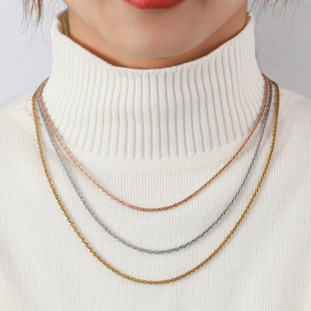 Cross border stainless steel multi-layer layered necklace for women, versatile and non fading high-end accessories wholesale ins style collarbone chain