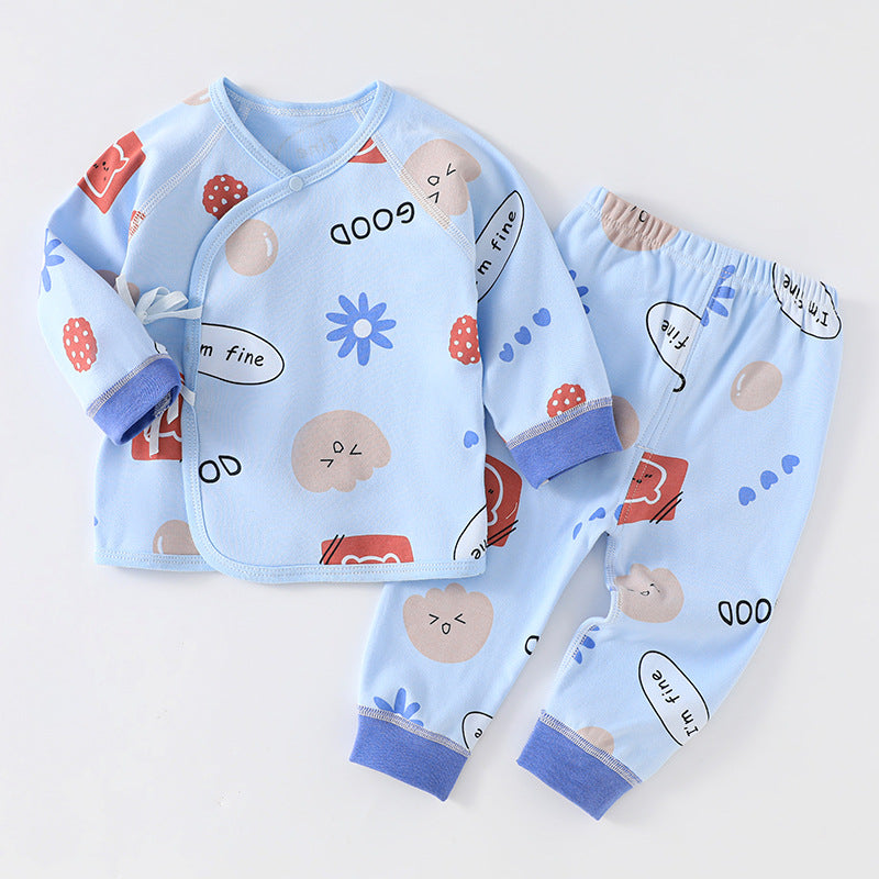 Baby underwear pure cotton spring and autumn newborn clothes baby autumn clothes autumn pants A-class monk clothes lace up underwear set