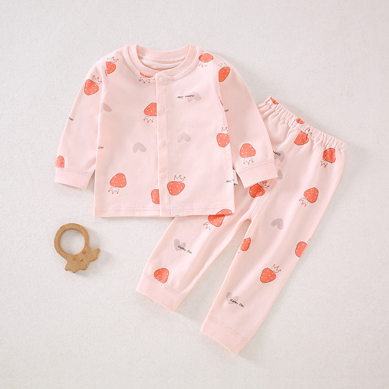 Baby Split Clothes, Baby Boys and Girls Autumn Clothes and Pants Set, Class A Pure Cotton Spring and Autumn Full Cotton Underwear Set