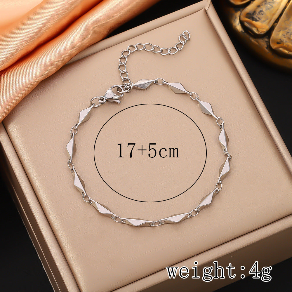 Stainless steel ingot chain necklace, hot selling cross-border in Europe and America, women's collarbone chain, chain plated with 18K real gold titanium steel bracelet