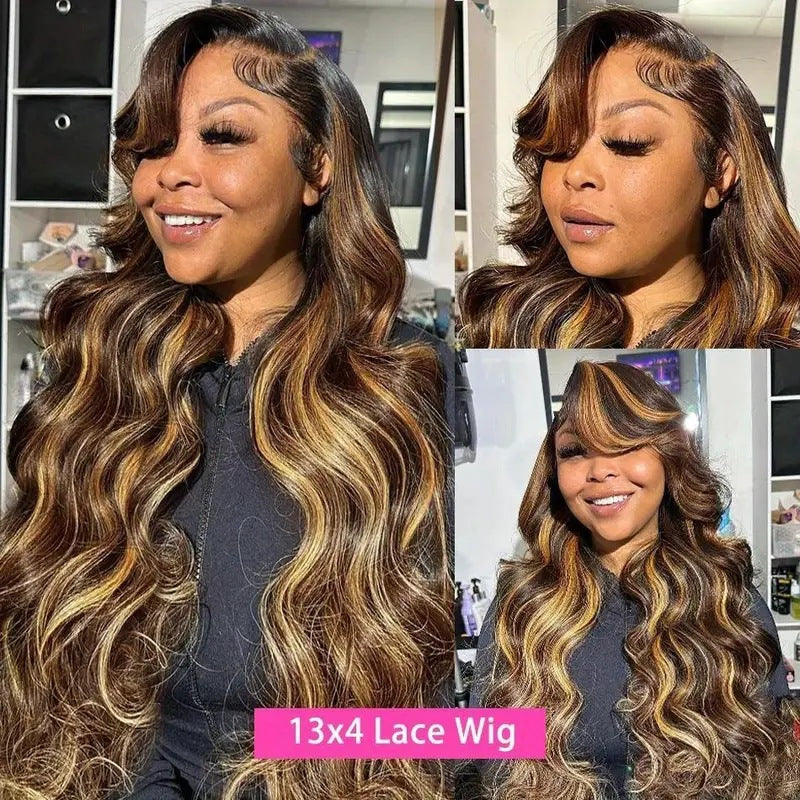 Cross border European and American Fashion Piano Color Wig Headset African Hot Selling Lace Big Wave Curling Hair Factory in Stock