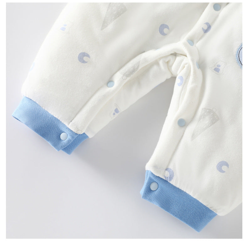Winter baby cotton jumpsuit, Class A pure cotton, newborn baby clothes, thick cotton clothes, climbing clothes, baby children's clothing