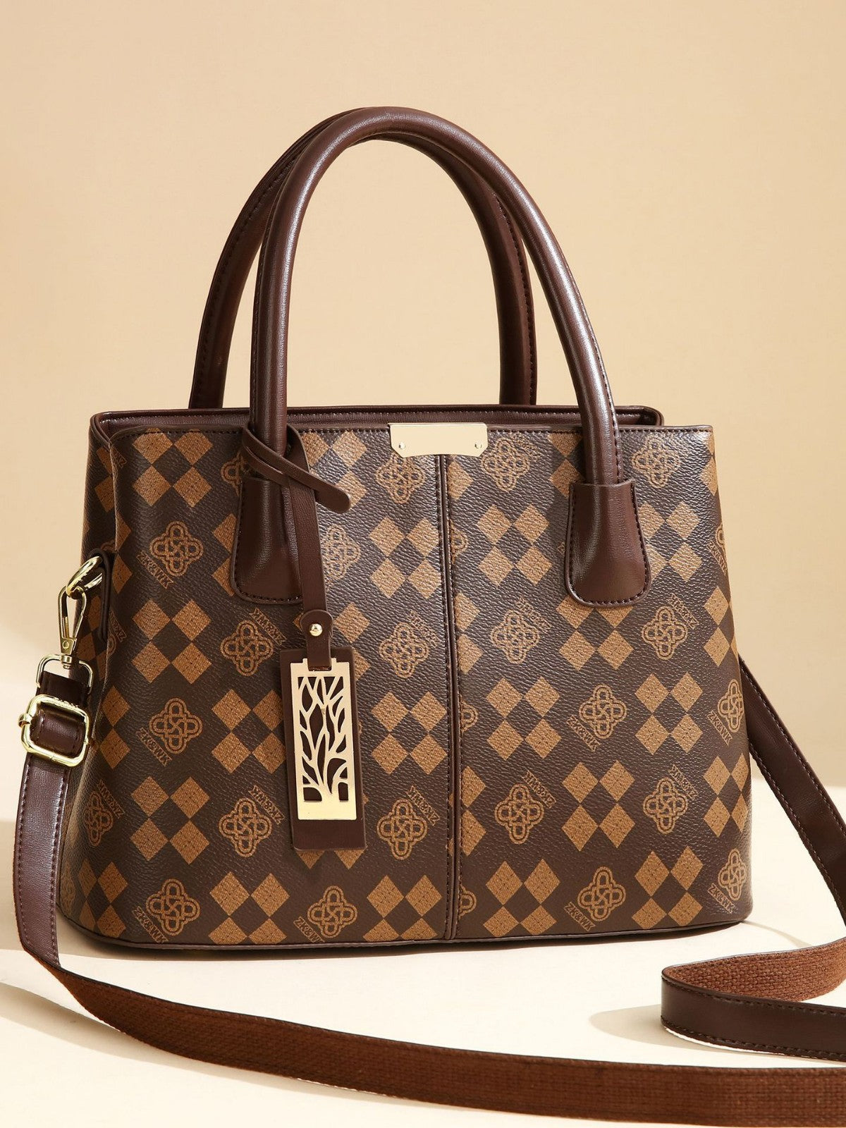 Light luxury contrasting color bag for women 2024 hot item, simple and large capacity trendy and fashionable printed handbag for mothers, foreign trade bag