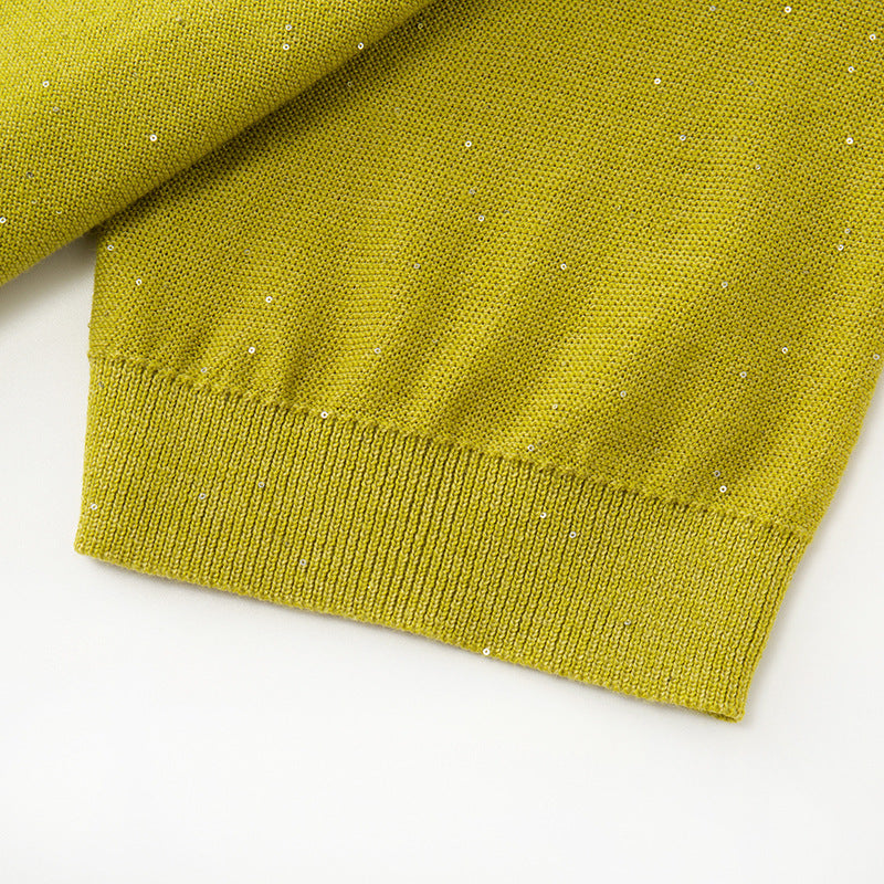 Stylish sweater with a round neck and short sleeves in high-quality knit fabric