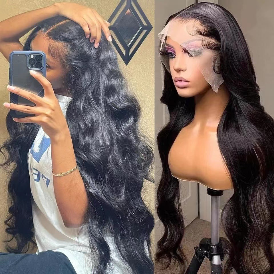 Amazon's new wig with split long curly hair, rose inner network synthetic high-temperature silk wig, long curly hair with big waves