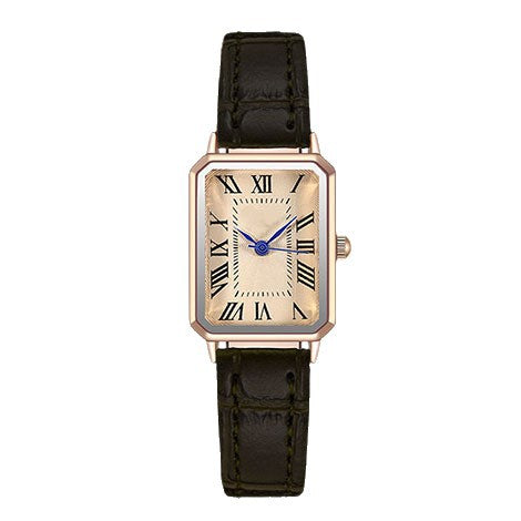Foreign trade watches for women, simple and fashionable temperament, suitable for middle and high school students, Instagram niche design, retro and artistic square watch