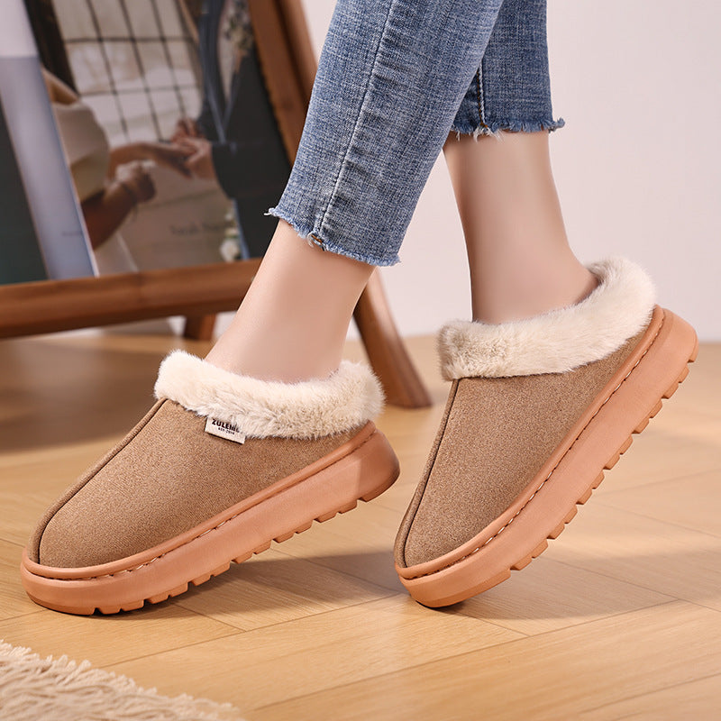 New autumn and winter cotton boots with added velvet and thick cotton shoes, fashionable and comfortable for wearing outside, women's short boots, one foot casual shoes