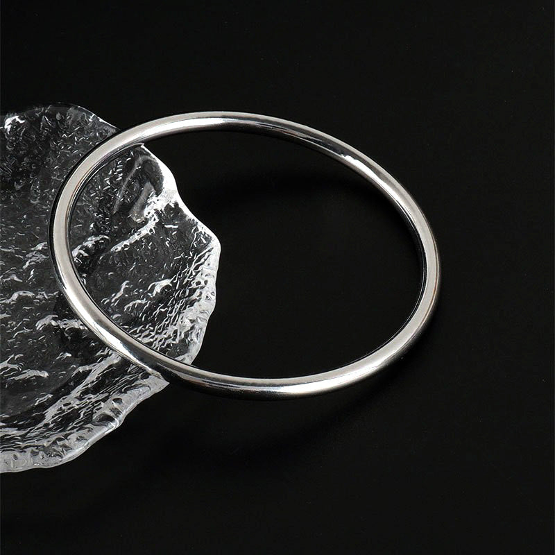 Stainless steel solid smooth 18K gold plain ring bracelet 4N antique inheritance bracelet titanium steel bracelet personalized and versatile