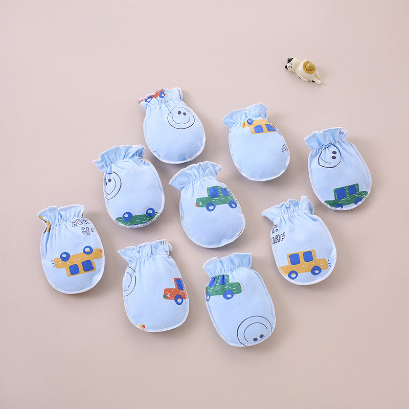 Baby scratch resistant gloves made of pure cotton and bite resistant gloves for newborns, baby gloves for 0-3 months, hand protection