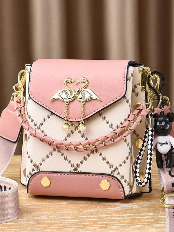 Bag for women 2025 new fashionable contrasting color change small bag popular single shoulder trendy bag niche mobile phone crossbody bag