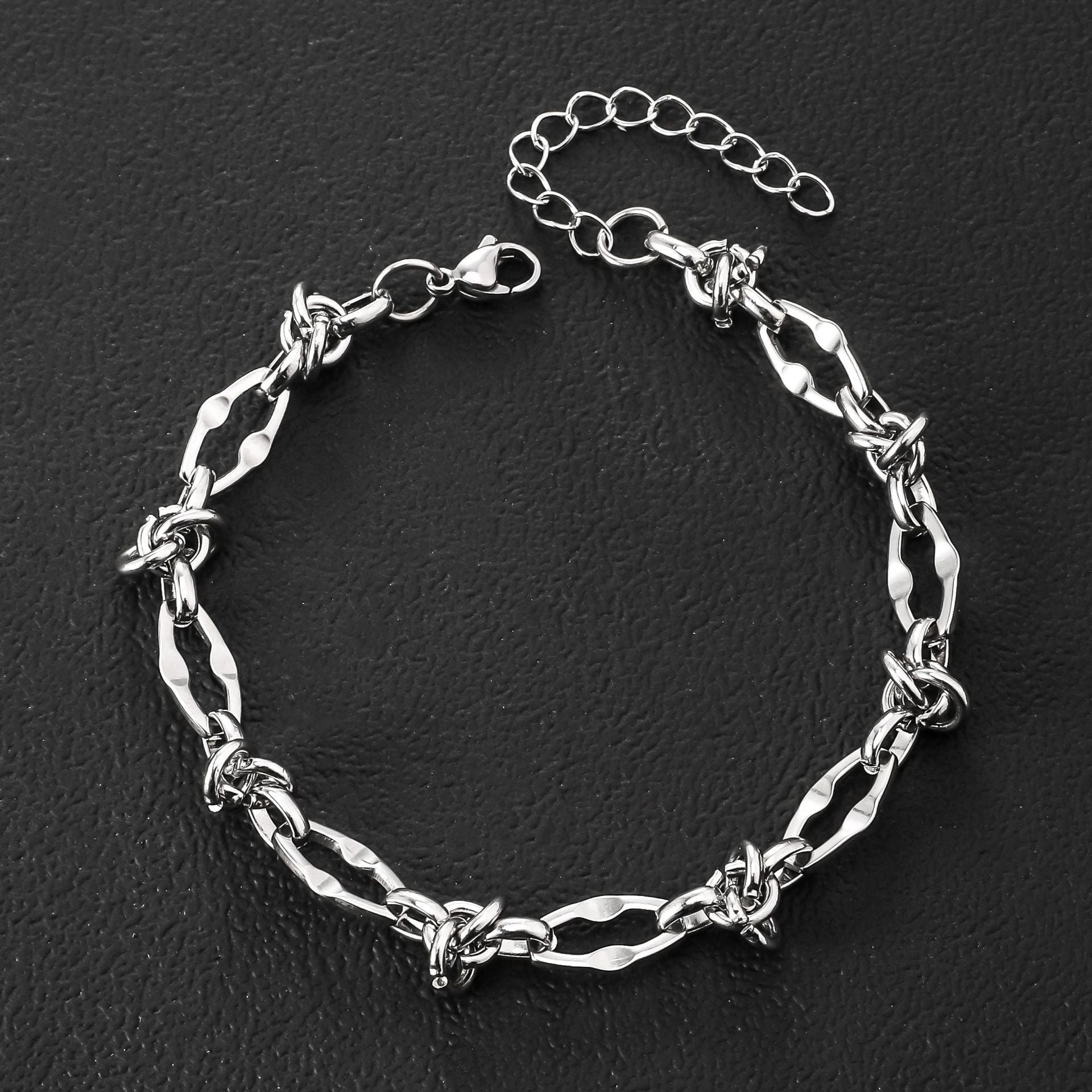 Cross border stainless steel bracelet for men, handmade splicing chain, fashionable, simple, non fading, washable titanium steel bracelet for women