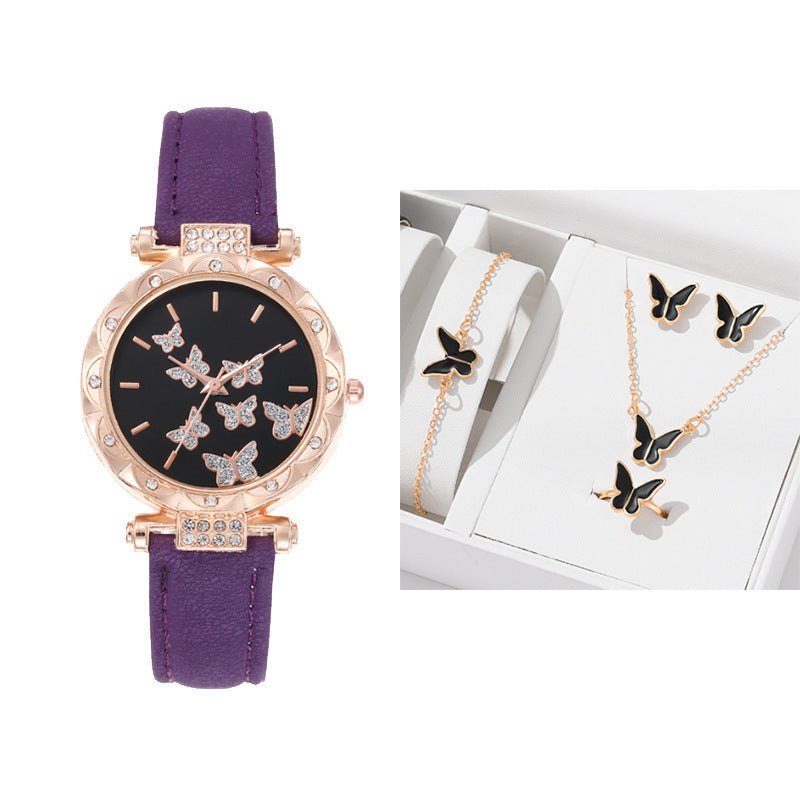 New ladies' watch fashionable personality simple wrist watch butterfly dial digital belt wrist
