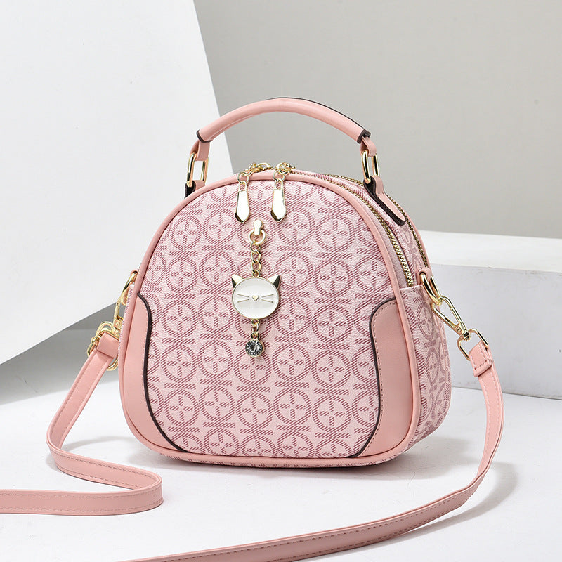 This year's popular Western style large capacity small round bag 2025 new niche style single shoulder diagonal cross bag Korean version trendy bag