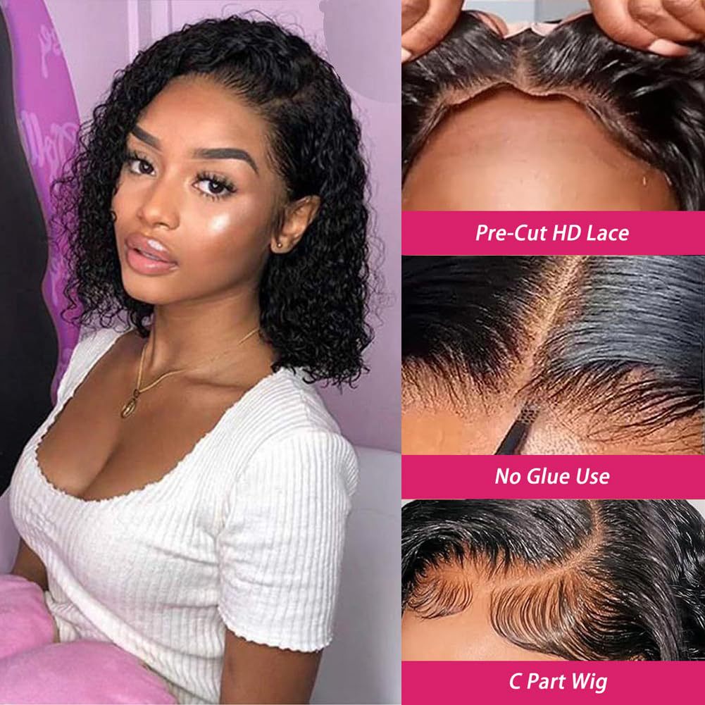 Cross border wig African women's front lace synthetic headband black short curly hair African small roll manufacturer in stock