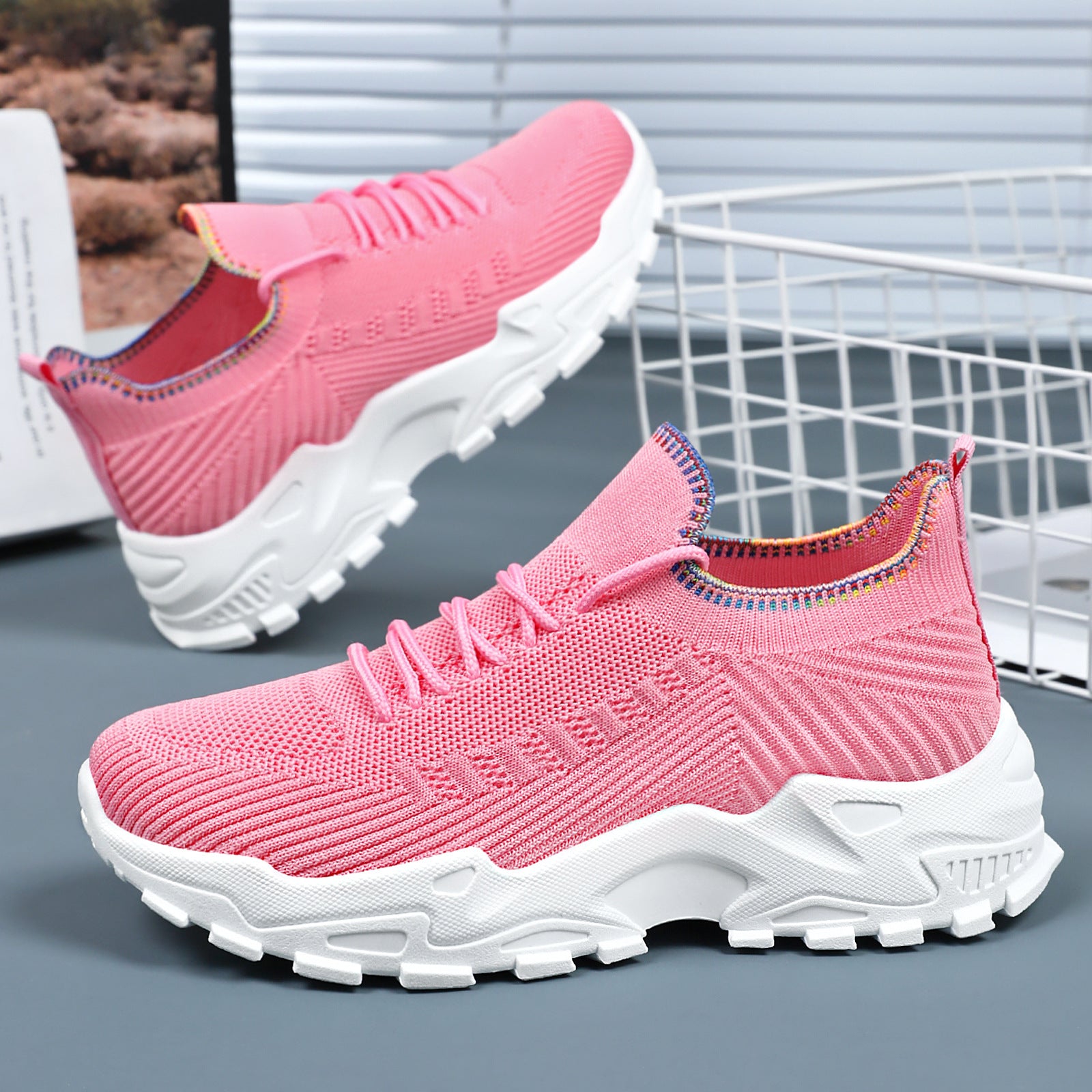 Women's shoes autumn new casual versatile breathable mesh shoes thick sole height increasing shoes classic versatile women's shoes comfortable single shoe