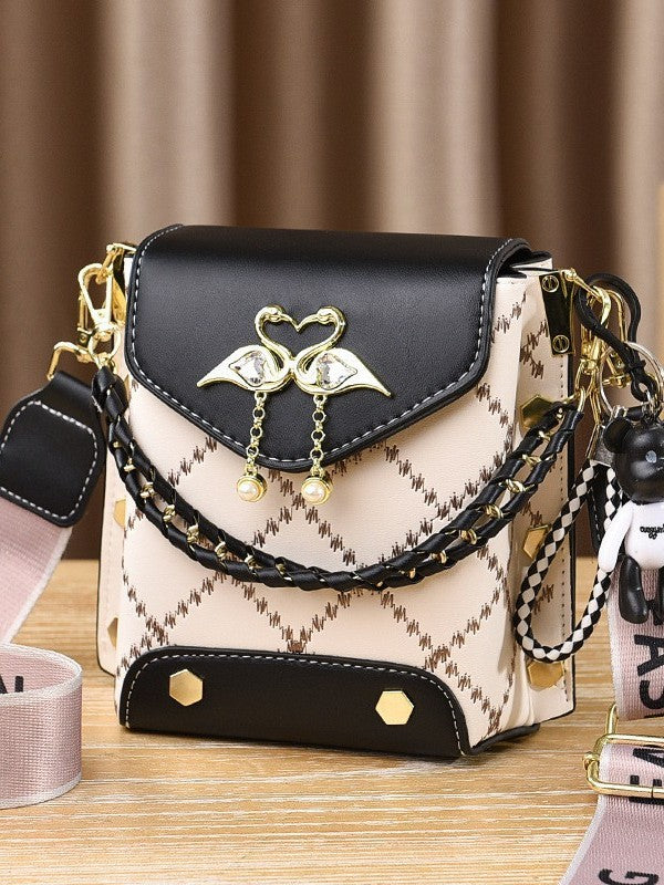 Bag for women 2025 new fashionable contrasting color change small bag popular single shoulder trendy bag niche mobile phone crossbody bag